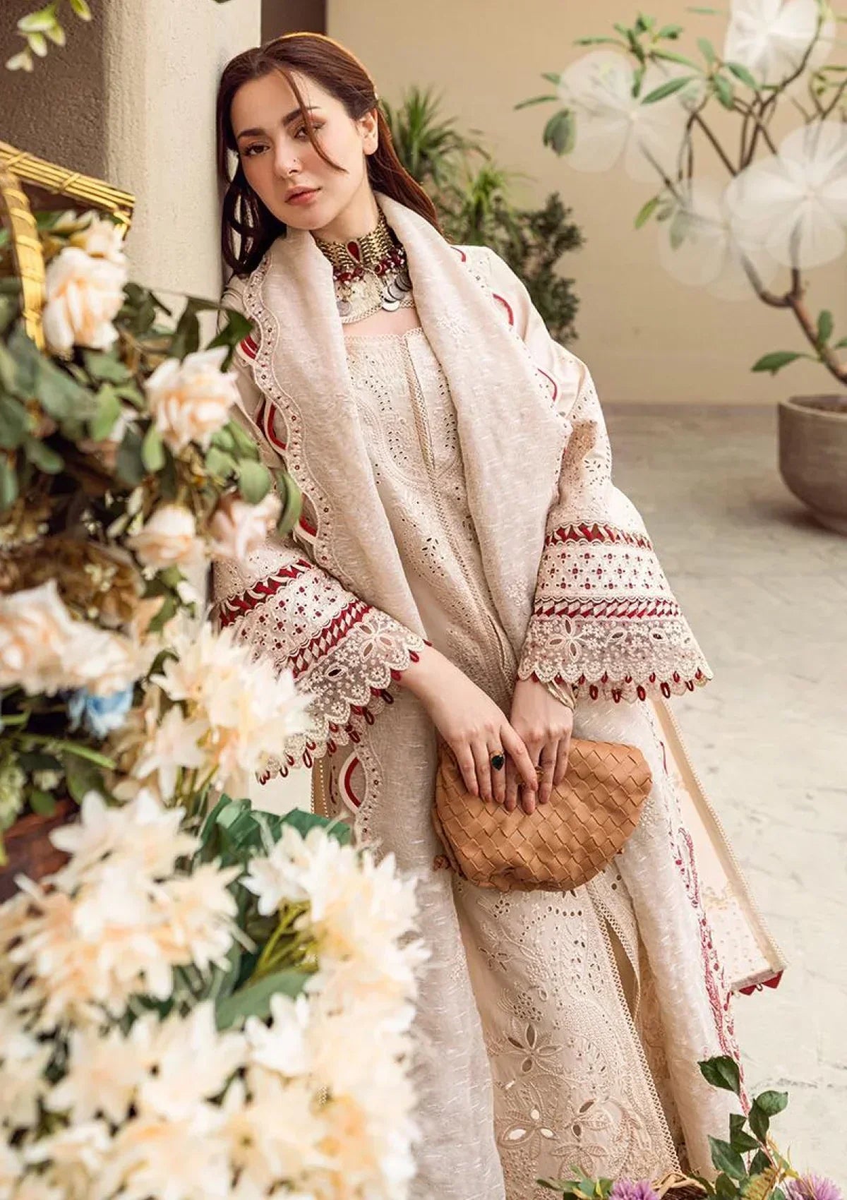 Lawn 3PC Embroidered Shirt with Organza Embroidered Dupatta – ZC1357