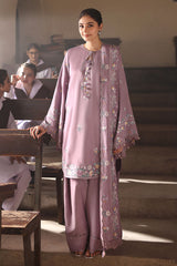 Dhanak-3PC Embroidered Shirt with Chiffon Embroidered Dupatta - 3557