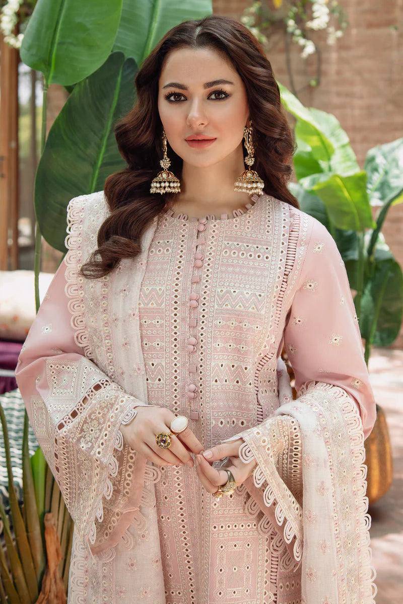 Lawn 3PC Embroidered Shirt with Organza Embroidered Dupatta – ZC1382